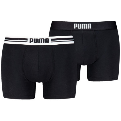 Calzoncillos bóxer para hombre Puma Everyday Placed Logo Boxer 2P negro Black