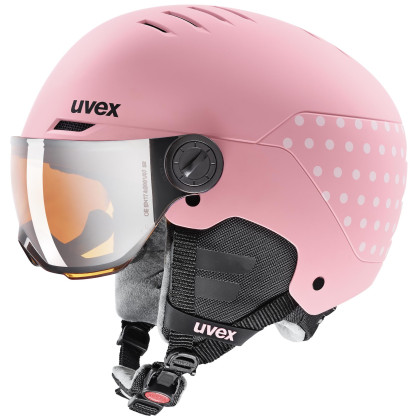 Casco de esquí para niños Uvex Rocket Jr. Visor rosa pink confetti mat