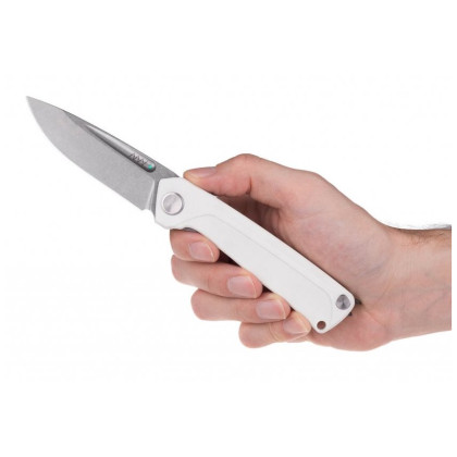 Navaja Acta non verba Z200 Stonewash/Plain Edge, G10 blanco White