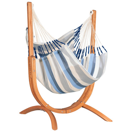 Silla hamaca con soporte La Siesta Udine Outdoor azul/blanco sea salt