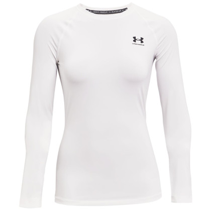 Camiseta funcional de mujer Under Armour HG Authentics Comp LS blanco wht