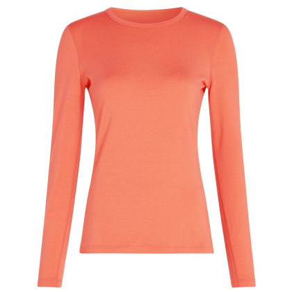 Camiseta de mujer Icebreaker W Mer Core Heavyweight LS Crewe naranja Tang