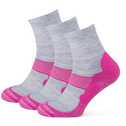 Calcetines Zulu Merino Women 3-pack gris/rosa