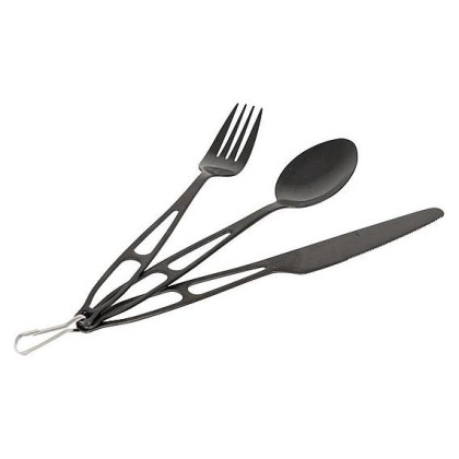 Cubierto Bo-Camp Outdoorcutlery 3 negro Black