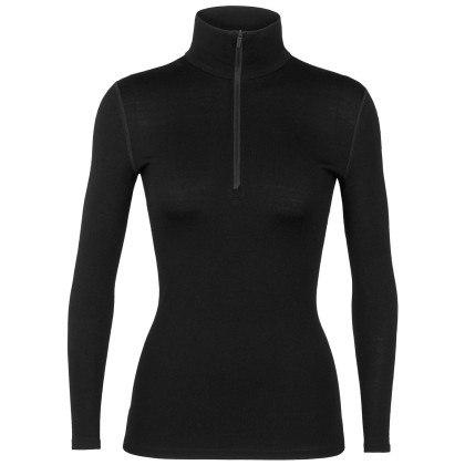 Camiseta funcional de mujer Icebreaker 260 Tech LS Half Zip negro black