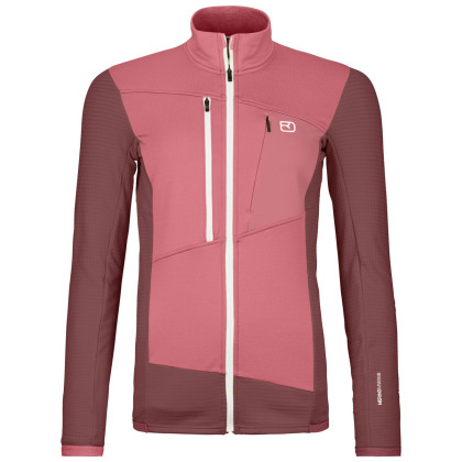 Sudadera funcional de mujer Ortovox Fleece Grid Jacket W rosa mountain rose