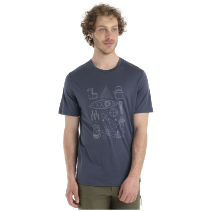 Camiseta de hombre Icebreaker M Mer 150 Tech Lite II SS Tee Camp Essen gris Graphite