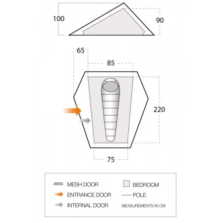Tienda de campaña de senderismo Vango Heddon 100