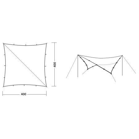 Lona tarp Robens Outback Tarp 4 x 4 m