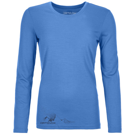 Camiseta de mujer Ortovox 185 Merino Logo Spray Ls W azul sky blue