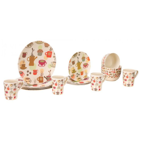 Vajilla Vango Bamboo 4-Person Set beige CoffeeCupPrint