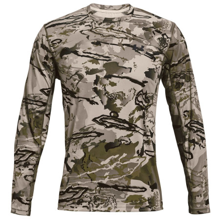 Camiseta de hombre Under Armour Iso-Chill Brush Line LS gris UaBarrenCamo//Black