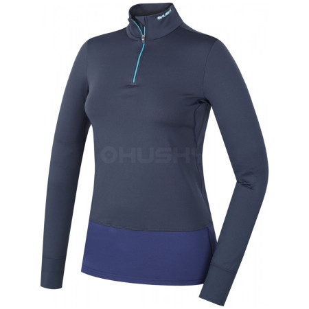Camiseta funcional de mujer Husky Active Winter zip dl.rukáv azul Blue