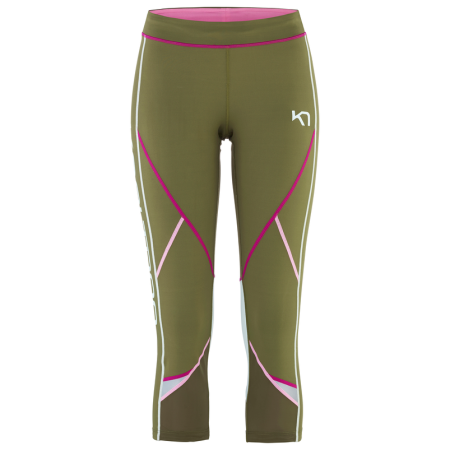 Mallas de tres cuartos para mujer Kari Traa Louise 3/4 Tights verde Tweed