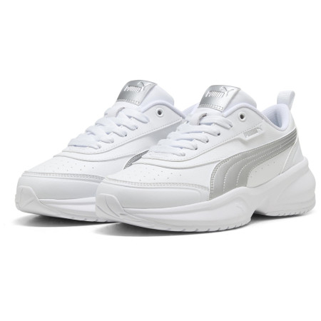 Calzado de mujer Puma Cilia 2 Mode Metallic Glam blanco/plata PUMA White-PUMA Silver-Feather Gray