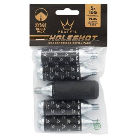 Hinchador Peaty´s Holeshot Co2 Bombičky 5 Ks - Road & Gravel negro