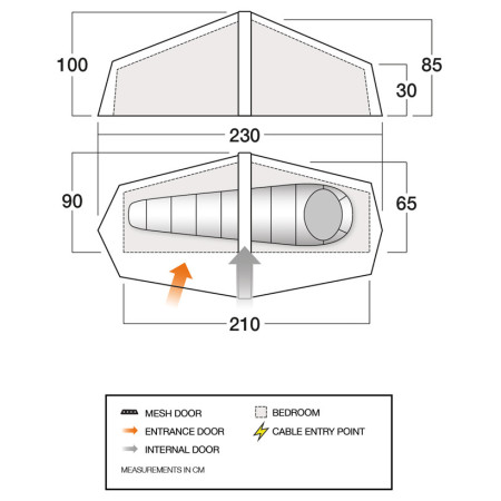 Tienda ultraligera para 1 persona Force Ten Helium UL 1 Air