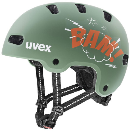 Casco de ciclismo para niños Uvex Kid 4 Style khaki bam moss green - papaya matt