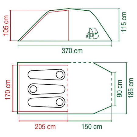 Tienda de campaña de senderismo Coleman Cortes 3