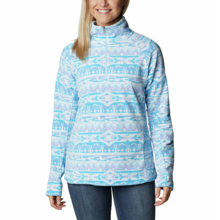 Sudadera de mujer Columbia Glacial™ IV Print 1/2 Zip azul claro Serenity 80s Stripe Print
