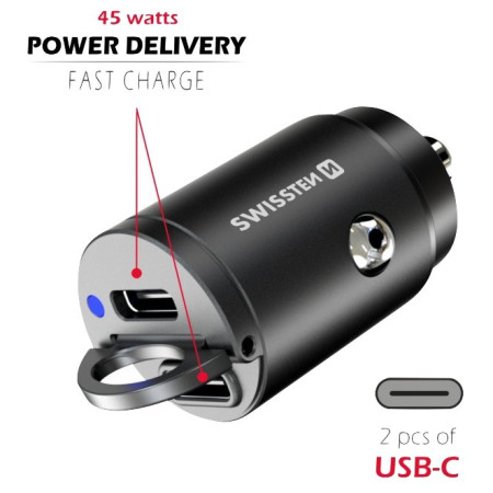 Adaptador para coche Swissten Car Charger 45W