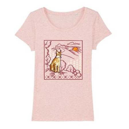 Camiseta de mujer České parky Lynxie rosa