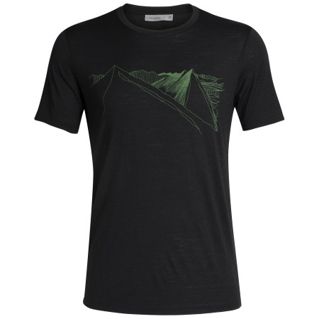 Camiseta de hombre Icebreaker Mens Tech Lite SS Crewe Peak in Reach negro Black