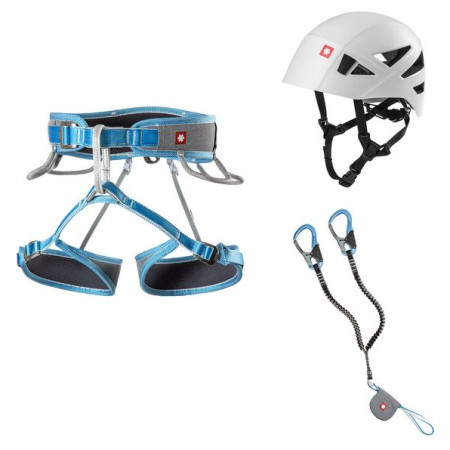 Juego de vía ferrata Ocún Via Ferrata Twist Tech Eco Captur Lite Swivel Shard Set gris/azul Grey / Blue