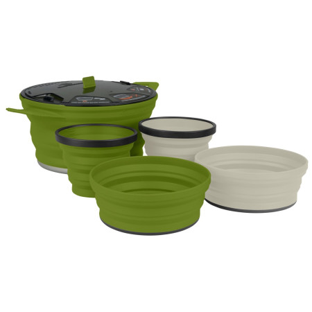 Vajilla Sea to Summit X-Set: 31 5pc gris/verde Olive / Sand