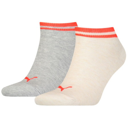 Calcetines Puma Heritage Sneaker 2P gris grey melange / red