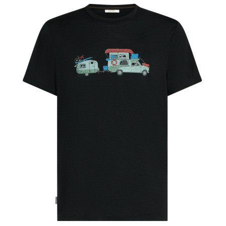 Camiseta de hombre Icebreaker Men Merino 150 Tech Lite SS Tee Transportage negro Black