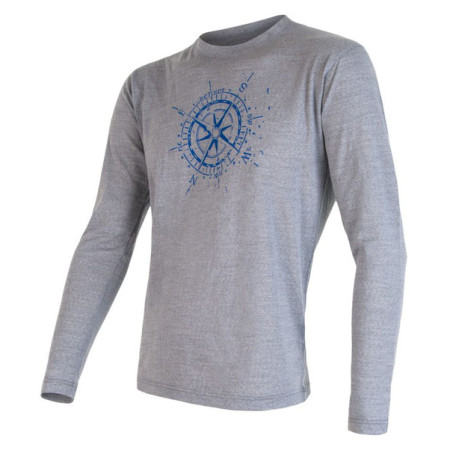 Camiseta de hombre Sensor Merino Wool PT Kompas dl.r. gris Grey
