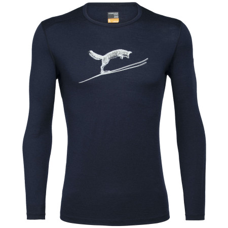 Camiseta de hombre Icebreaker M 200 Oasis LS Crewe Fox Jump azul oscuro MidnightNavy