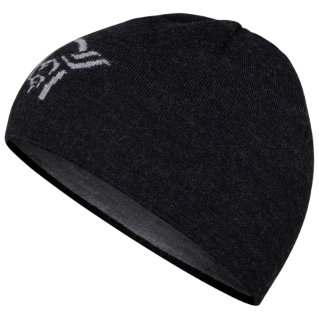 Gorro Norrona 29 light merinoUll logo Beanie negro Caviar Melange