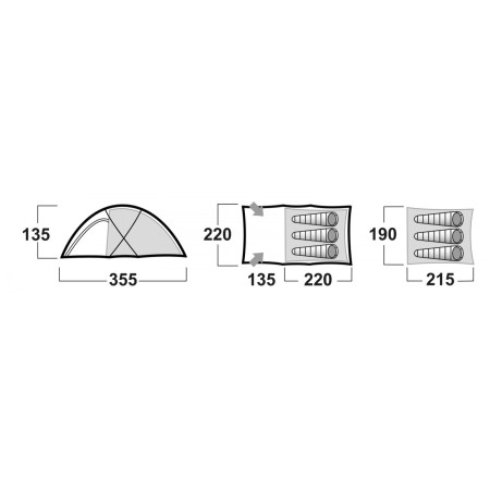 Tienda de campaña de senderismo Husky Felen 3-4
