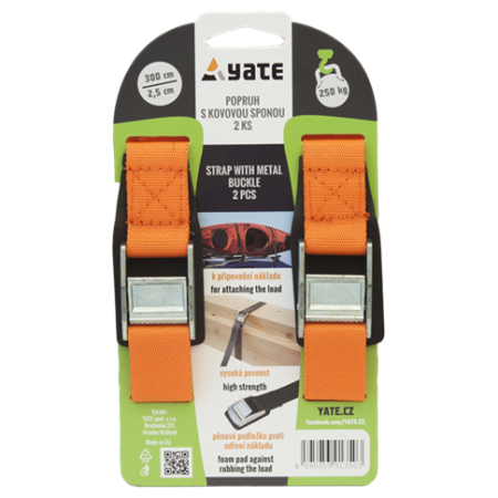 Correa Yate s kovovou sponou 2,5x300 naranja