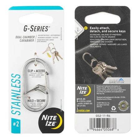 Mosquetón auxiliar Nite Ize G-series #2 plata Stříbrná