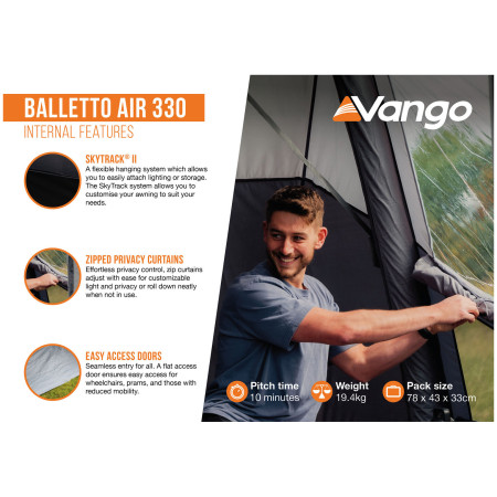 Carpa de autocaravana/furgoneta Vango Balletto Air 330