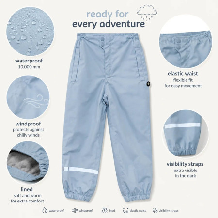 Pantalones para niños DucKsday Rainpants Light Blue
