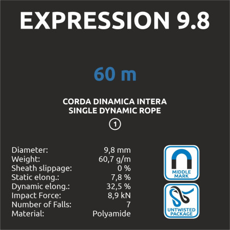 Cuerda de escalada Camp Expression 9.8 - 60m