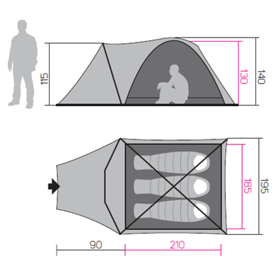 Tienda de campaña de senderismo Hannah Harbor 3