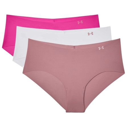 Bragas de mujer Under Armour PS Hipster 3Pack rosa Pink Elixir / Halo Gray / Rebel Pink