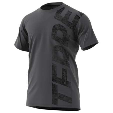 Camiseta de hombre expuesta Adidas Trail Cross Tee gris oscuro Grefiv