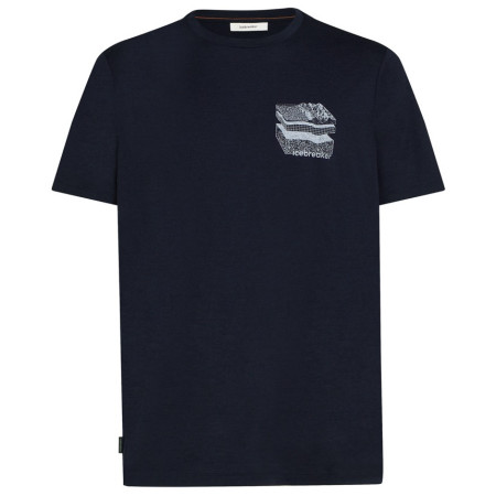 Camiseta de hombre Icebreaker Men Merino 150 Tech Lite SS Tee Evolving Layers azul oscuro Midnight Navy