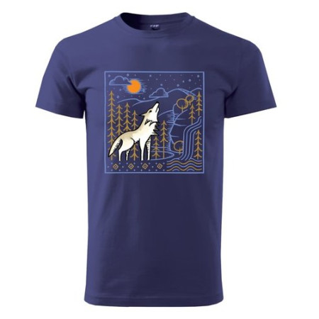 Camiseta de hombre České parky Wolfie azul
