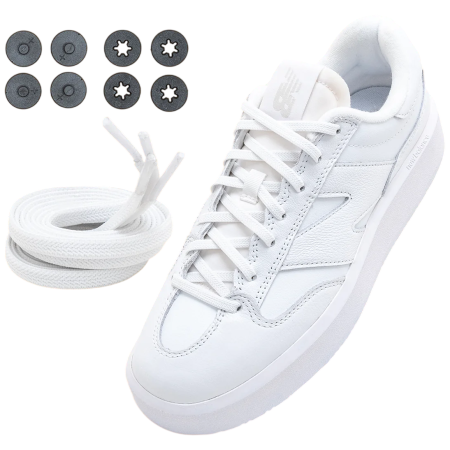 Cordones Lock Laces Flat blanco Flat White