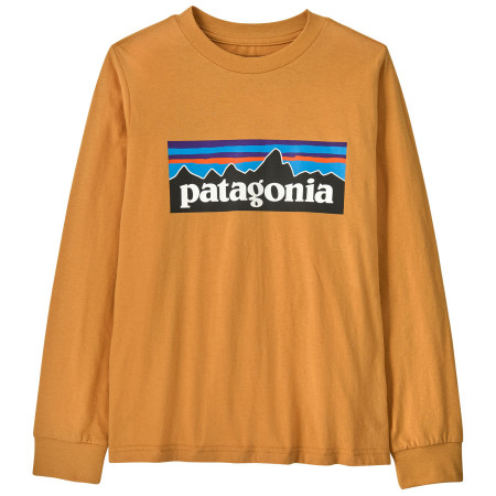 Camiseta para niños Patagonia K's L/S P-6 Logo T-Shirt - Dried Mango naranja Dried Mango