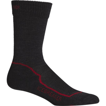 Calcetines de hombre Icebreaker Mens Hike+ Light Crew (2020) negro JetHthr/Red/Black