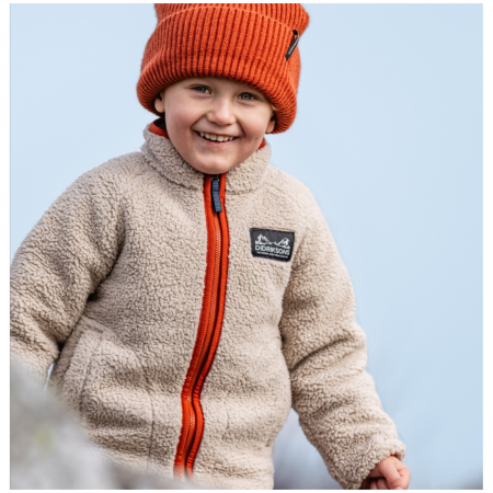 Sudadera para niños Didriksons Gibbs Kids Fullzip 2 Beach Beige/Rust