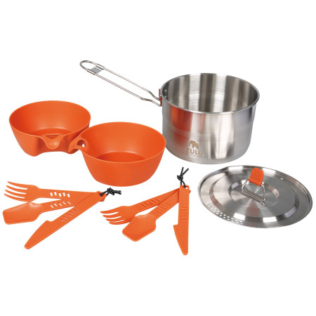 Vajilla Zulu Nest Set 2 L gris/naranja silver/orange